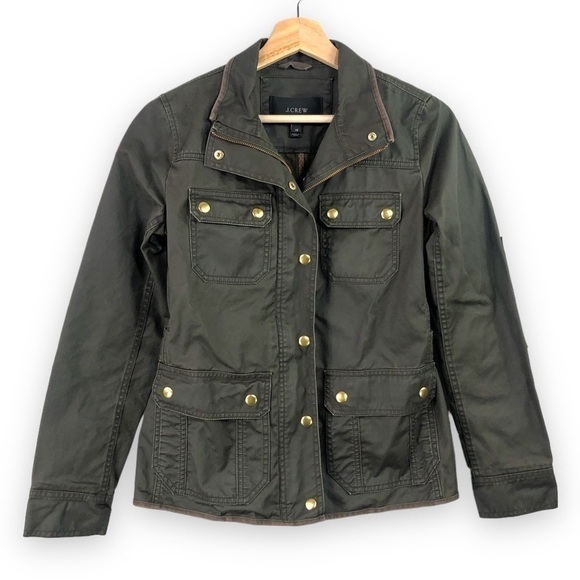 J. Crew - Waxed Cotton Downtown Field Jacket Military - XS - Picture 1 of 10